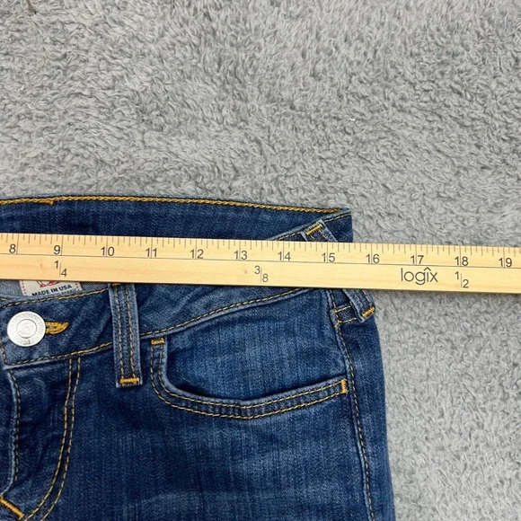 True Religion Jeans Mens 31 Blue Excellent Bootcut Made in USA Stretch Denim - Picture 12 of 13